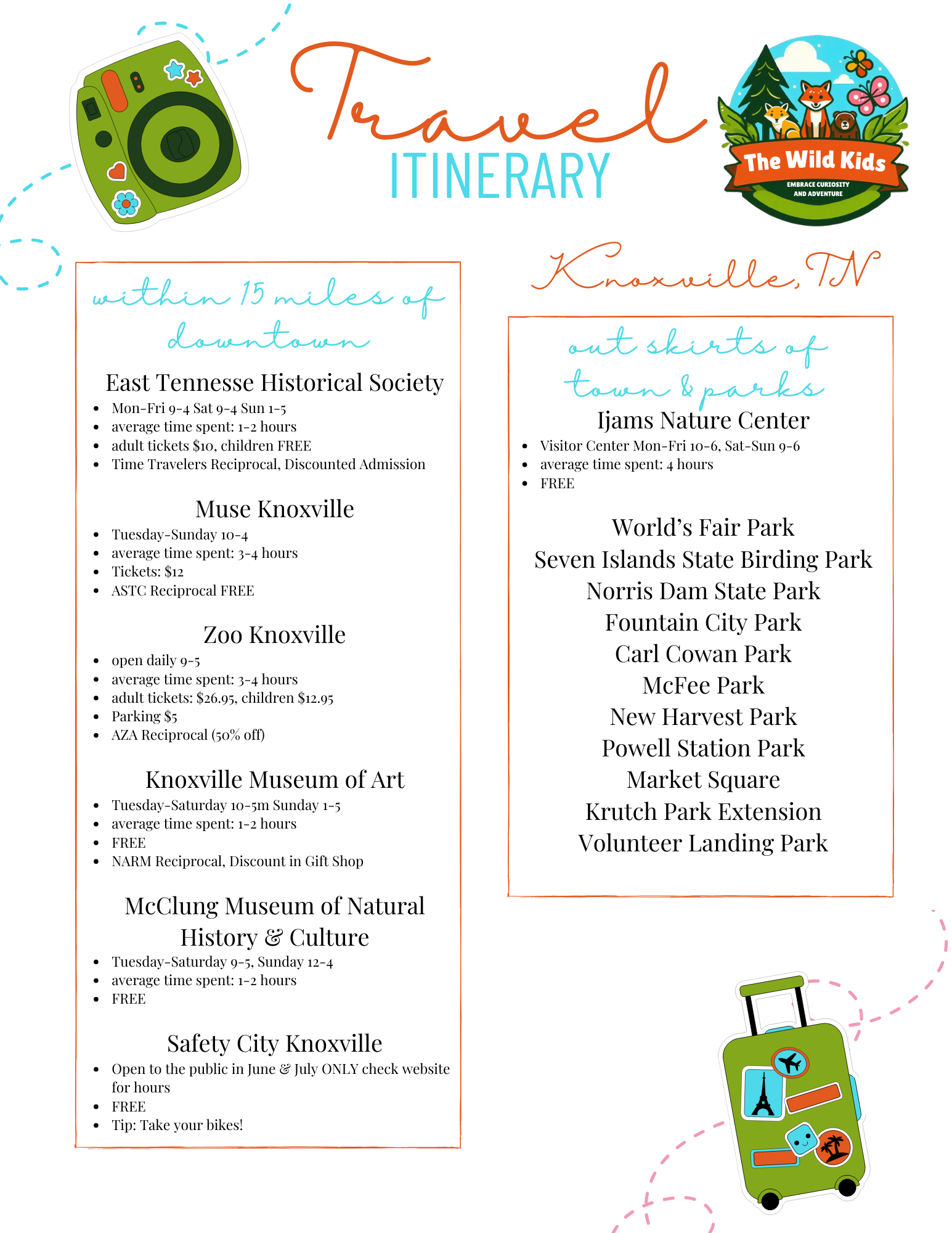 Printable Knoxville Tn Travel Quide